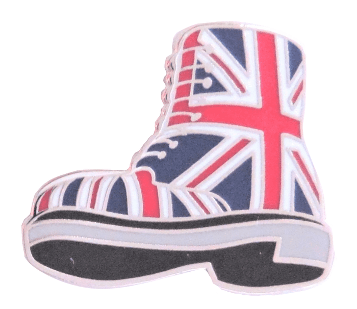 Union Jack Flag Doc Martens Boot Punk Pin Badge