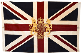 Union Jack Royal Crest 150cm x 100cm Fully Sewn Cotton Flag - 6 Eyelets