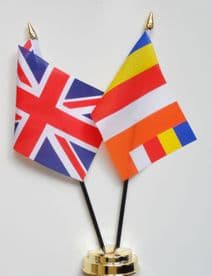 United Kingdom & Buddhism Buddhist Friendship Table Flag