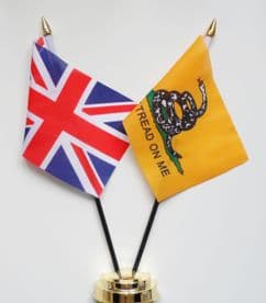 United Kingdom & Gadsden Friendship Table Flag