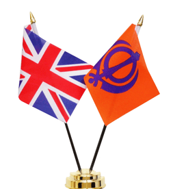 United Kingdom & Khanda Sikh Friendship Table Flag