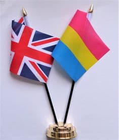 United Kingdom & Pansexual  Pride LGBTQ+ Friendship Table Flag