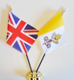 United Kingdom & Roman Catholic Church Friendship Table Flag