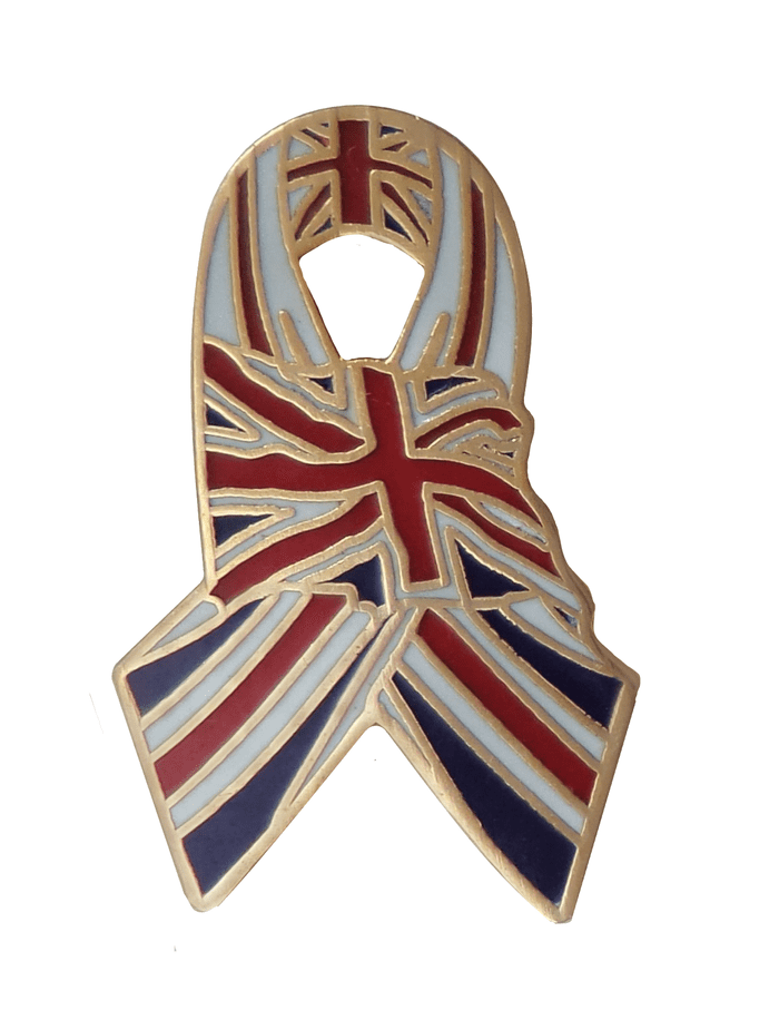 United Kingdom UK Flag Ribbon Pin Badge