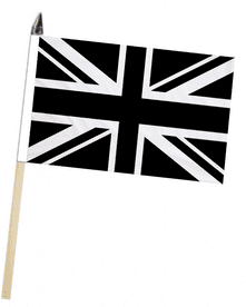 United Kingdom Union Jack Black Large Hand Waving Flag