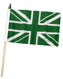 United Kingdom Union Jack Green Large Hand Waving Flag