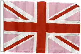United Kingdom Union Jack Pink 18" x 12" (45cm x 30cm) Sleeved Boat Flag