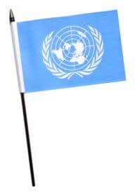 United Nations UN Small Hand Waving Flag