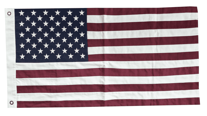 USA 100cm x 50cm Vintage Style Fully Sewn Large Cotton Flag - 2 Eyelets