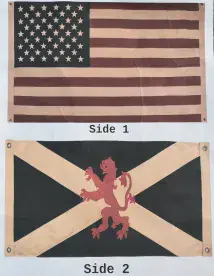 USA Scotland 100cm x 50cm Aged and Vintage Style Fully Sewn Large Cotton Flag - 4 Eyelets