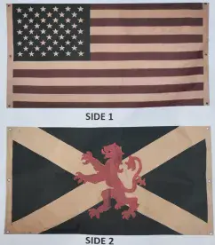 USA Scotland 150cm x 100cm Aged and Vintage Style Fully Sewn Large Cotton Flag - 6 Eyelets
