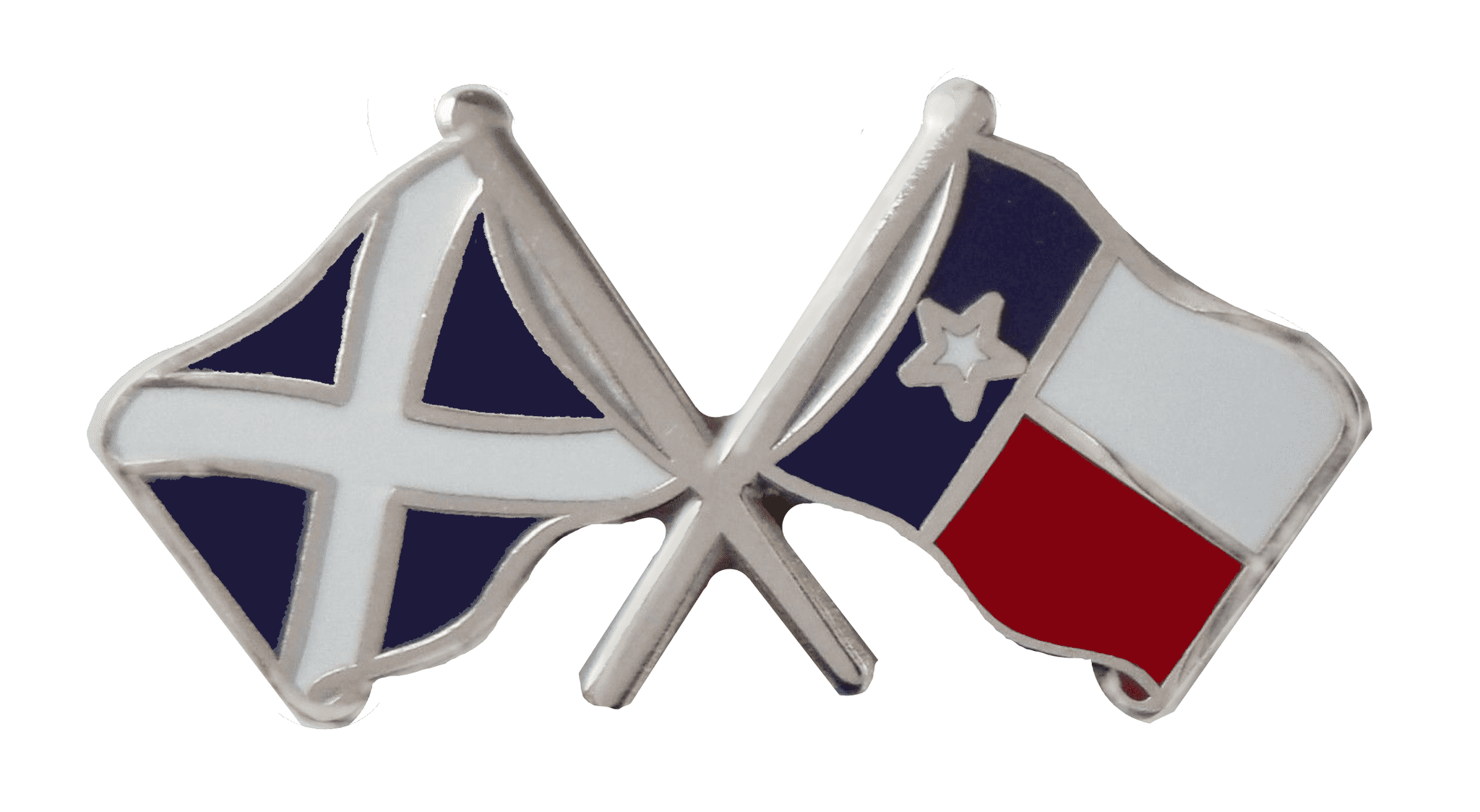 USA Texas and Scotland Friendship Flag Pin Badge