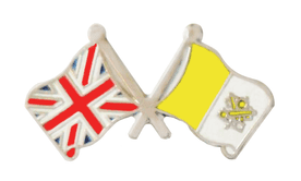 Vatican City and United Kingdom Friendship Flag Badge