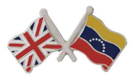 Venezuela 8 Stars Federal and United Kingdom Friendship Flag Pin Badge