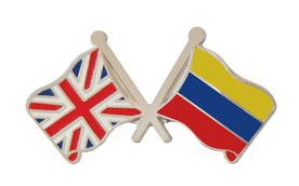 Venezuela Federal and United Kingdom Friendship Flag Pin Badge