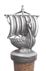 Viking Longship Pewter Bottle Stopper