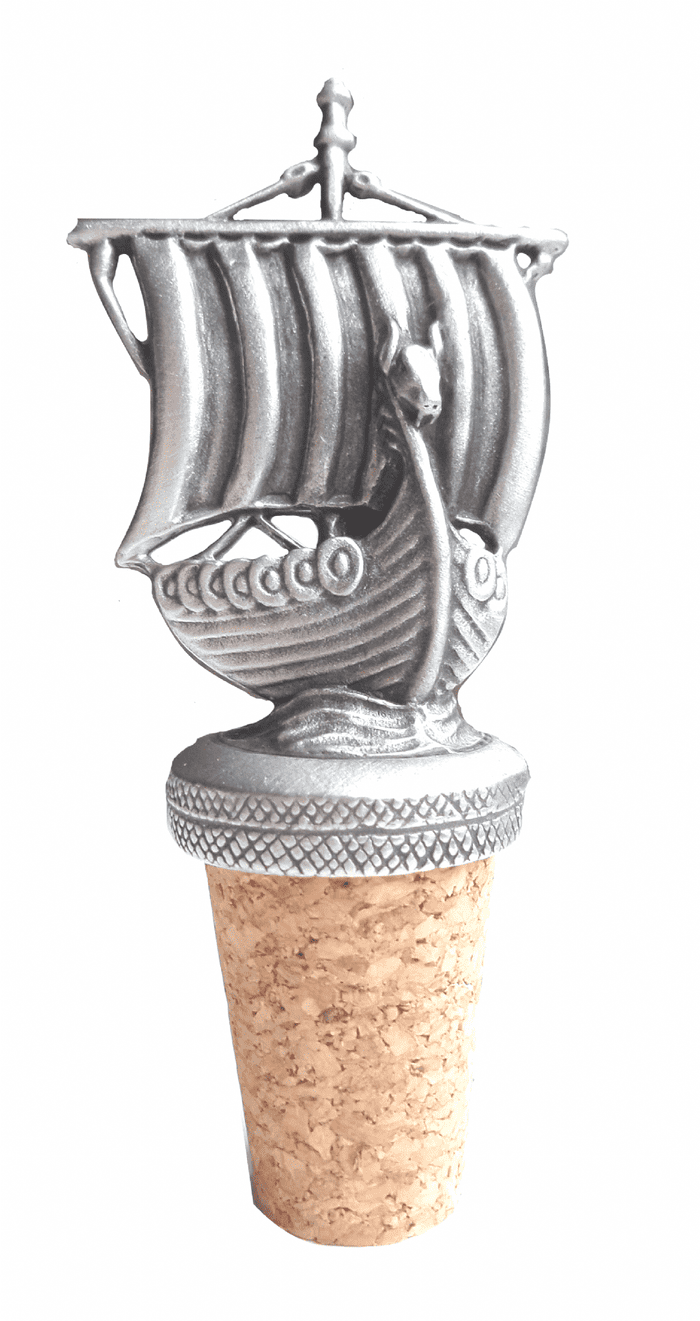 Viking Longship Pewter Bottle Stopper