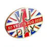 VJ Day Victory in Japan 80 Years Commemorative Oval Pin Badge