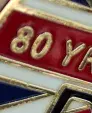 VJ Day Victory in Japan 80 Years Commemorative Oval Pin Badge