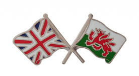 Wales and United Kingdom Friendship Flag Pin Badge