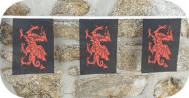 Wales Black Dragon Y Ddraig Ddu Flag Bunting