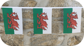 Wales Flag Bunting - Various Lengths