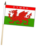 WALES LARGE HAND WAVING FLAGS