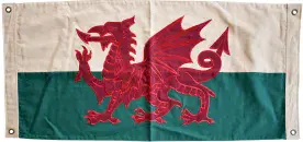 Wales Welsh Dragon 100cm x 50cm Fully Sewn Cotton Flag - 4 Eyelets