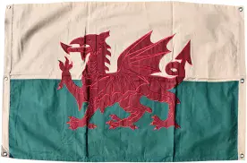 Wales Welsh Dragon 150cm x 100cm Fully Sewn Cotton Flag - 6 Eyelets