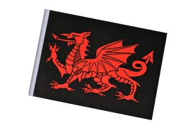 Wales Welsh Dragon Black Small Craft Flag