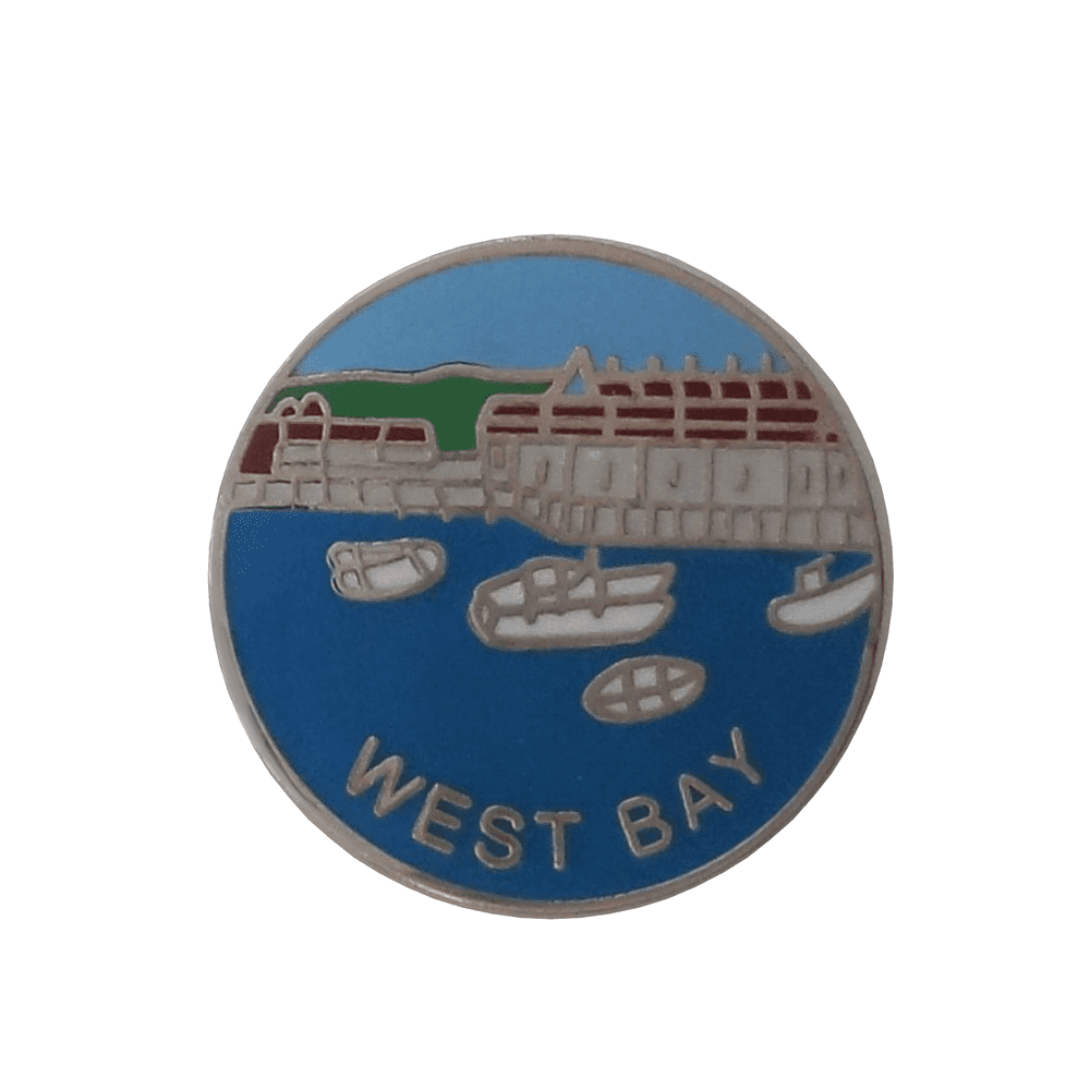 West Bay Harbour Bridport Pin Badge