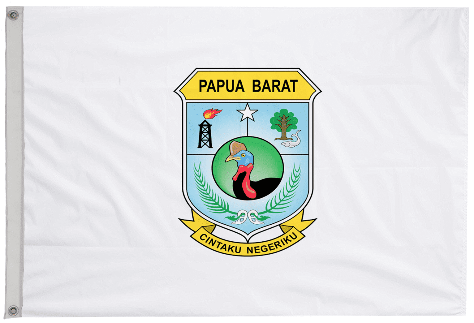 West Papua Province Indonesia Flag with Eyelets - 1 Yard (90cm x 45cm)