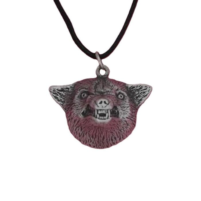 Wolf Head Pewter Pendant - Made in England