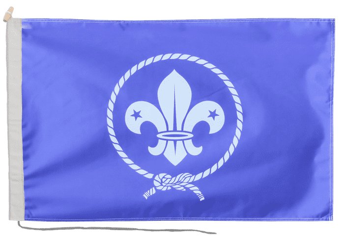 World Organization of the Scout Movement WOSM Flag with Rope & Toggle