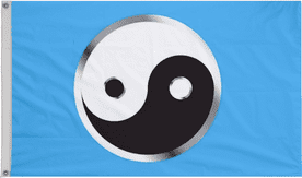 Yin & Yang BlueTaoist Taoism Polyester 5'x3' Flag - WIGIG