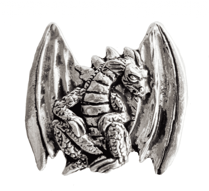 Young Dragon Pewter Pin Badge - Hand Made in Cornwall