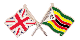 Zimbabwe and United Kingdom Friendship Flag Pin Badge