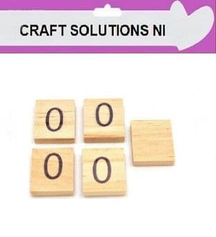 0 - WOODEN SCRABBLE NUMBERS & SYMBOLS - 0 1 2 3 4 5 6 7 8 9 @ &