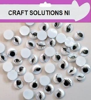 100 Black Eyelash Googly Wobbly Craft Eyes / Toys / Arts / Crafts / Cards