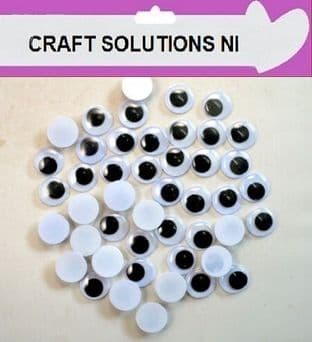 100 Black Plain Googly Wobbly Craft Eyes / Toys / Arts / Crafts / Cards
