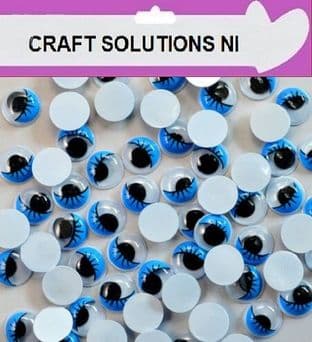 100 Blue Eyelash Googly Wobbly Craft Eyes / Toys / Arts / Crafts / Cards