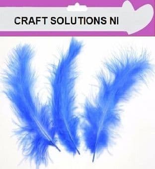 100 BLUE FLUFFY MARABOU FEATHERS 10cm to 15cm ARTS & CRAFTS / CARD MAKING 10 COLOURS