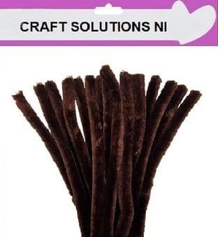 100 BROWN CHENILLE CRAFT STEMS/ ARTS & CRAFTS/ PIPE CLEANERS/ 30cm / 12"