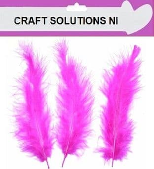 100 HOT PINK FLUFFY MARABOU FEATHERS 10cm to 15cm ARTS & CRAFTS / CARD MAKING 10 COLOURS