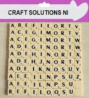 100 NEW SCRABBLE TILE LETTERS - FULL SET IVORY GAME PIECES