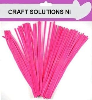 100 PINK CHENILLE CRAFT STEMS / ARTS & CRAFTS / PIPE CLEANERS / 30cm / 12"