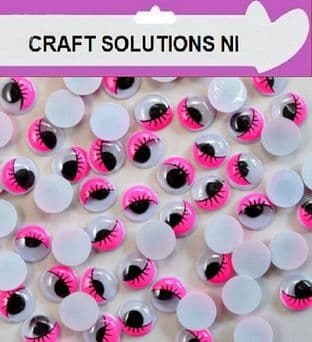 100 Pink Eyelash Googly Wobbly Craft Eyes / Toys / Arts / Crafts / Cards