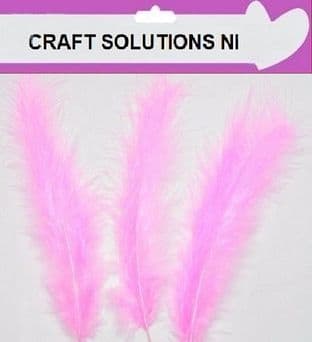 100 PINK FLUFFY MARABOU FEATHERS 10cm to 15cm ARTS & CRAFTS / CARD MAKING 10 COLOURS