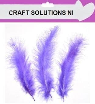 100 PURPLE FLUFFY MARABOU FEATHERS 10cm to 15cm ARTS & CRAFTS / CARD MAKING 10 COLOURS
