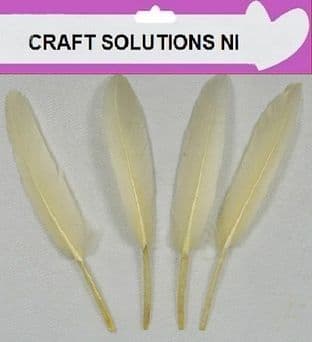 100 QUALITY IVORY GOOSE QUILL FEATHERS 10cm to 15cm / ARTS & CRAFTS / CARD MAKING /